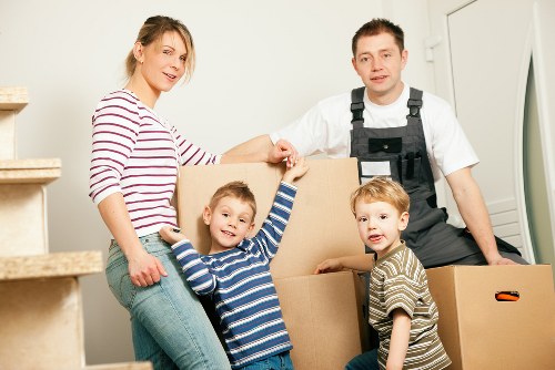 Van service helping with a flat move in Harrow town centre