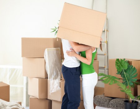 Local moving truck ready for furniture transport in Harrow
